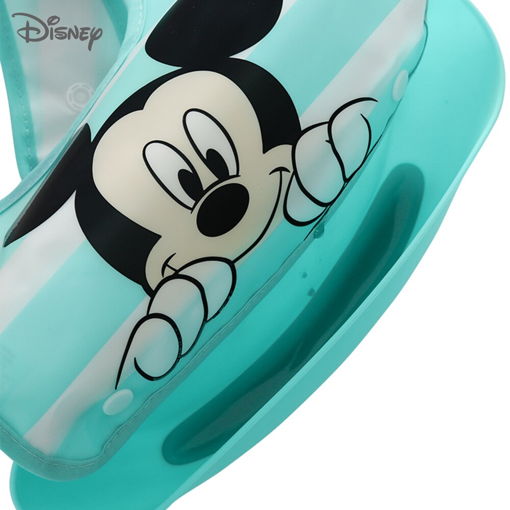 Disney Silicone Baby Dinner Bib Combination Leak-proof Pocket and Baby Burp cloths Detachable baby stuff for newborns